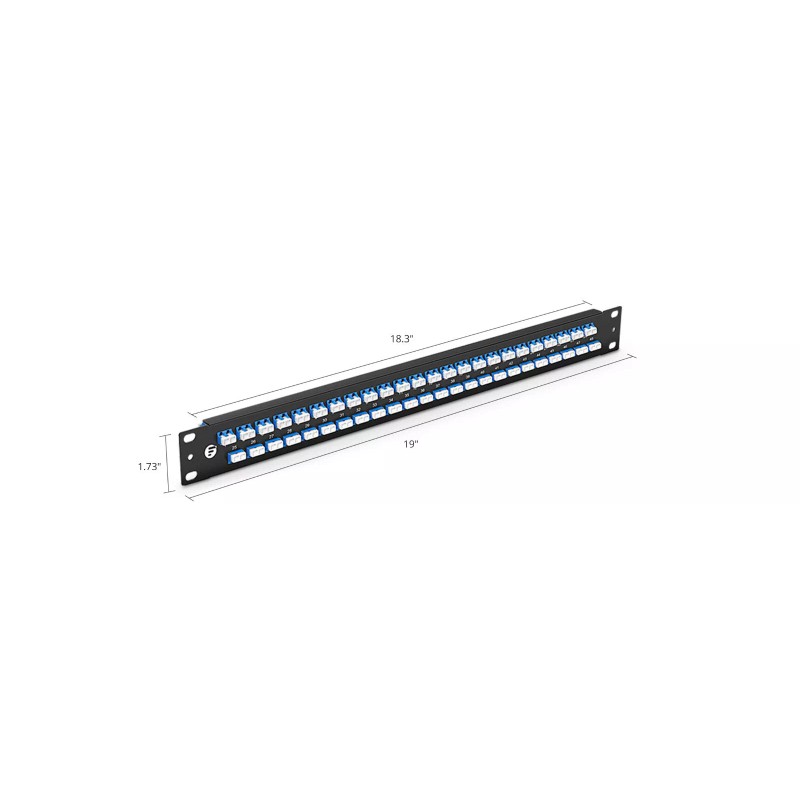 FS 1U 19'' Fiber Adapter Panel, 96 Fibers OS2 Single
