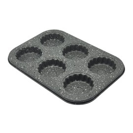 FAST WORLD SHOPPING 6 Section Aluminum Muffin Baking Pan Non-Stick Baking Mould for Cakes, Cupcakes and Tarts, Easy to Clean and Heat Resistant