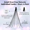 Ardell False Eyelashes Knot-Free Individuals Short Black, 6-Pack (contains 6