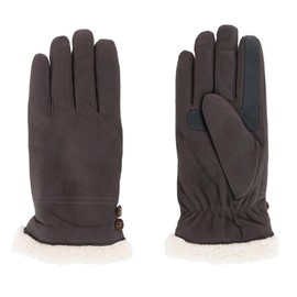 Isotoner Women's Microfiber Winter Glove with Button Detail, Small/Medium, Lead