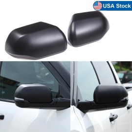 autotrim000 Matte Black Side Rearview Mirror Guard Cover Trim Set For Tundra Sequoia 2022-24