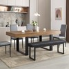 STHOUYN 63”-79” Extendable Dining Room Table, Modern Farmhouse Wooden Kitchen