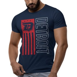 Detroit T-Shirts - Vintage Retro Style Detroit Shirt for Men with D Logo and American Flag USA
