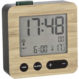 TFA Dostmann 60.2545 Digital Radio Alarm Clock Wood Effect