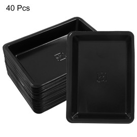 Hitefu 40PCS Disposable Sauce Dishes, Plastic Rectangle Dipping Sauce Dishes Dipping Dessert Plates, Mini Soy Sauce Plate Sushi Dipping Bowl Appetizer Plates for for Home Restaurant(Black)