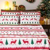 BYSURE Christmas Reindeers and Trees Pattern Bed Sheets 6 Pieces