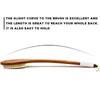 ICANdOIT-17.71Inch Natural Boar Bristles Anti-slip Long Handle Bath Brush,Bent Handle