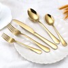 Aisoso Gold Silverware Set, 20-Piece Flatware Set Stainless Steel Cutlery