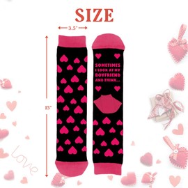 Arsemica Valentines Day Gifts for Women, Funny Valentine Socks for Her, Novelty Anniversary Birthday Gift for Girlfriend Wife Friends, Lucky, One Size