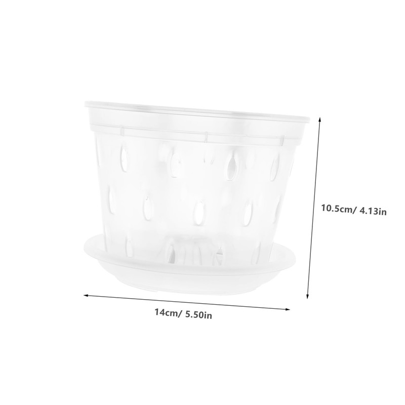 Kisangel 2sets Orchid Planting Pots Drainage Holes and Saucers for