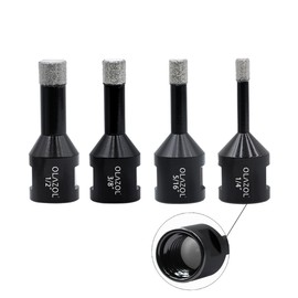 OLAZOL Diamond Core Drill Bits 4PCS 1/2" 1/4'' 3/8" 5/16" Diamond Drill Bits for Ceramic Porcelain Tile Pottery Granite Stone Hole Saw Glass Drill Bit