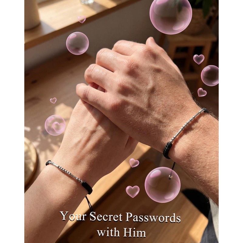 Shonyin I Love You Morse Code Bracelets for Men, Boyfriend