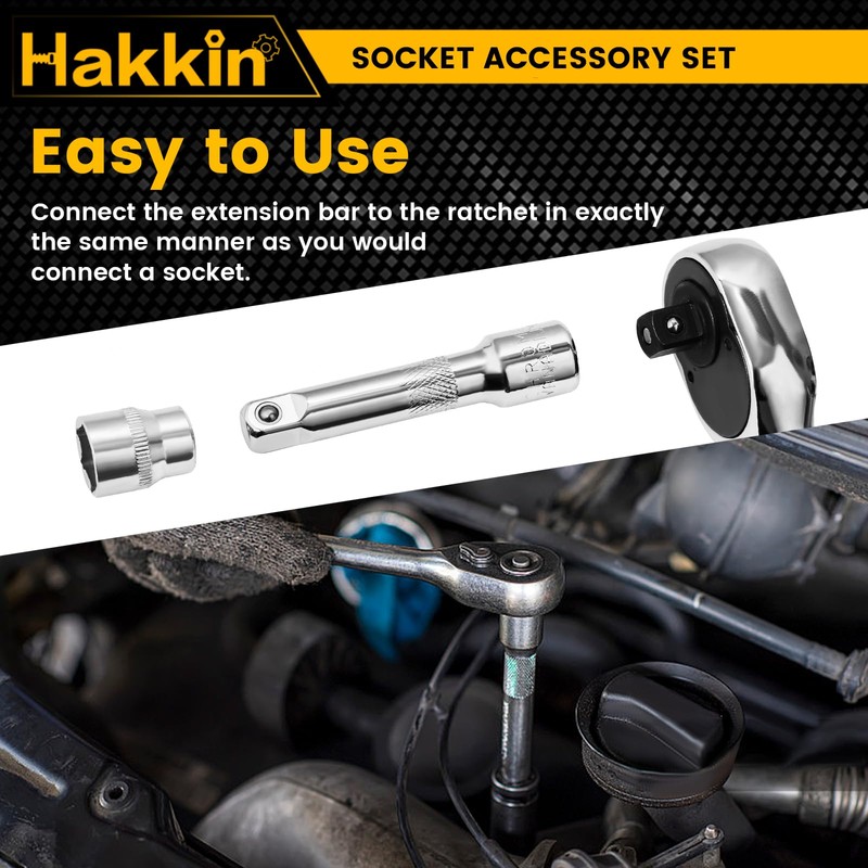 Impact Socket Extension Bar Set Hakkin 10Pcs 3/8” Drive Extensions