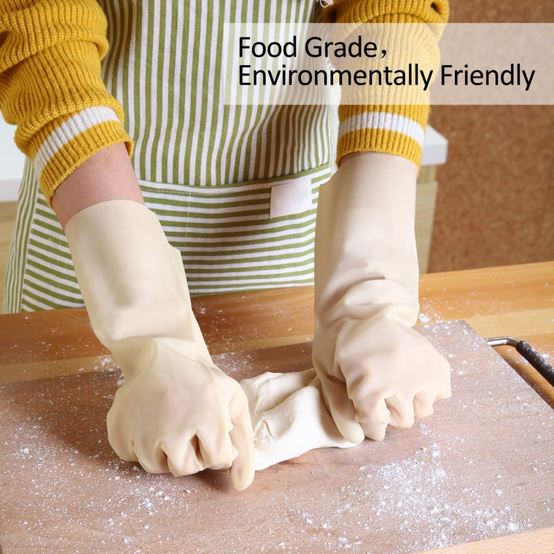 BOOMJOY 3 Pairs Cleaning Gloves, Nitrile Rubber Kitchen Gloves Heavy