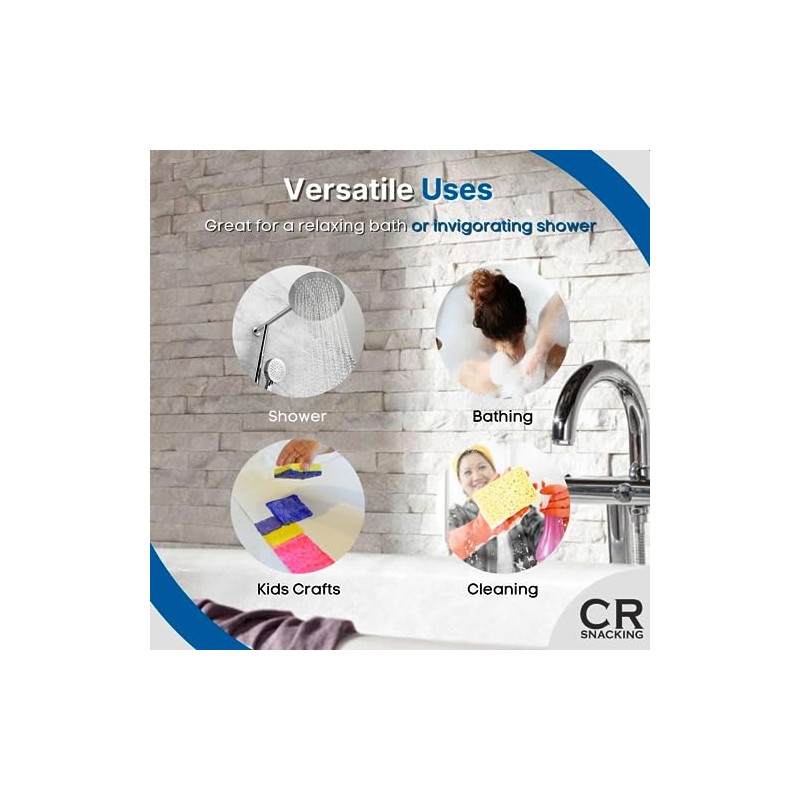 CR Snacking Luxury Bath Sponge Packs (Random Colours) 12 sponges