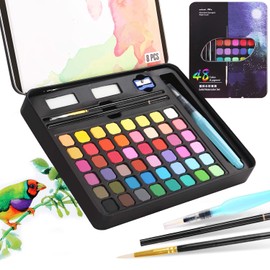 AVEDISTANTE 48 Colores Pinceles para Acuarela los Artistas Usan Varias Pinturas, con Pincel, Juego de lápices de Acuarela portátil para Adultos, Perfecto para (Principiantes, Profesionales)