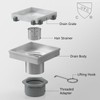 Sharpeye 4 Inch Square Shower Drain with Removable Tile Insert