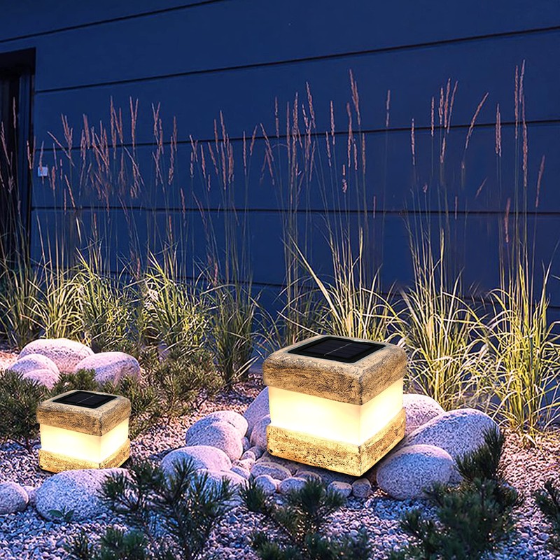 2 Pack Solar Rock Lights Outdoor - Solar Powered Landscape