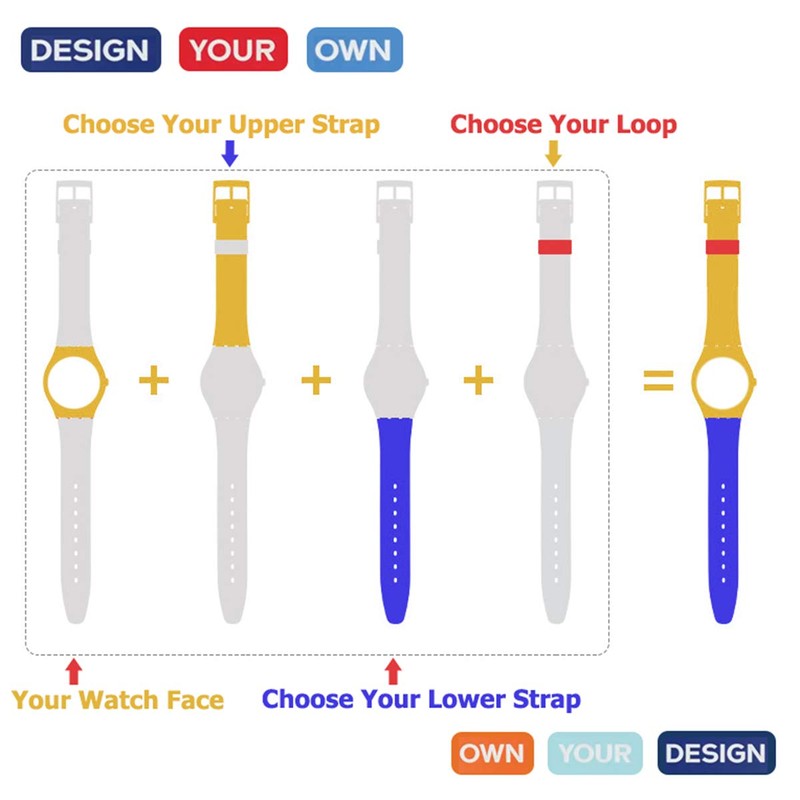 OliBoPo Replacement Waterproof Silicone Rubber Watch Strap Watch Band for