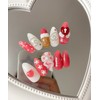 Strawberry Parfait Handmade Nail Tips - Ballerina / 딸기 파르페