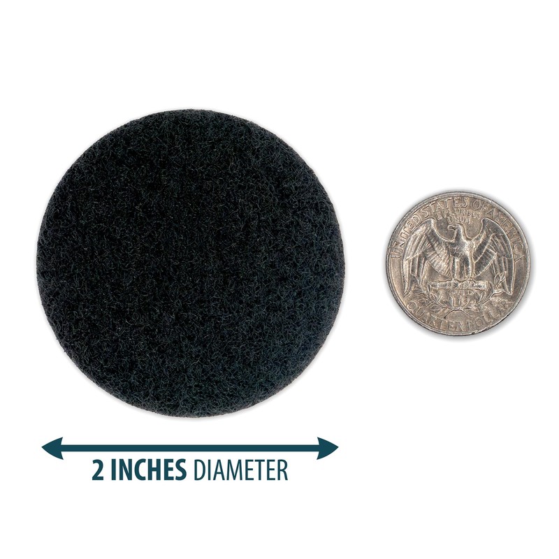 Sew-on (No Adhesive) 2" Diameter Loop-Side Circle - Loop-Side Only,