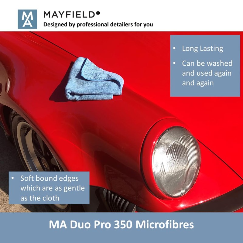 Microfibre Polishing Cloths x 5-350gsm, 40cm x 40cm, Car Cleaning,