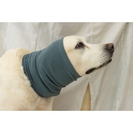 DDFS Dog Ear Cover,Soothing Keep Calm Comfort Anti Anxiety Relief Surgery Recovery Dog Snood for Navy L