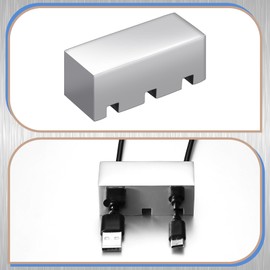 Tandefio 60 mm x 25 mm Cable Holder Clips Stainless Steel Cord Organizer Weighted Cable Management Cord Holder Cord Keeper for Desk Cord Management Fixture for Nightstand Mouse Office Home Travel