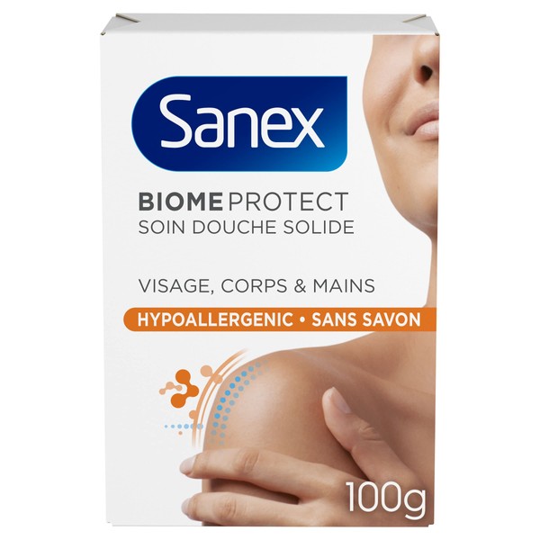SANEX - Soin Douche Solide BiomeProtect Hypoallergénique - Soin Douche Solide Prébiotique Sans Savon