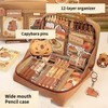 Wzenclave Cute Capybara Pencil Case with 12 Compartments 90° Wide