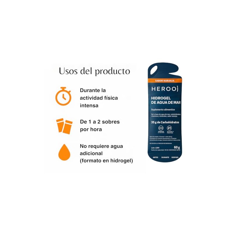 Hidrogel Agua Mar Mixto Sticks Sabores Cola Naranja Gel Energético