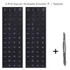 2PCS Universal English Keyboard Stickers with Tweezer, Keyboard Stickers Black