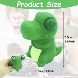 Popping Out it Eyes Squishy Squeeze Toy,Funny Dinosaur Pinch Toy Stress Relief Toys,Squeeze Animals Toy Novelty Fidget Hand Toys for Christmas Stocking Fillers Kids Adults Autistic Birthday Gift
