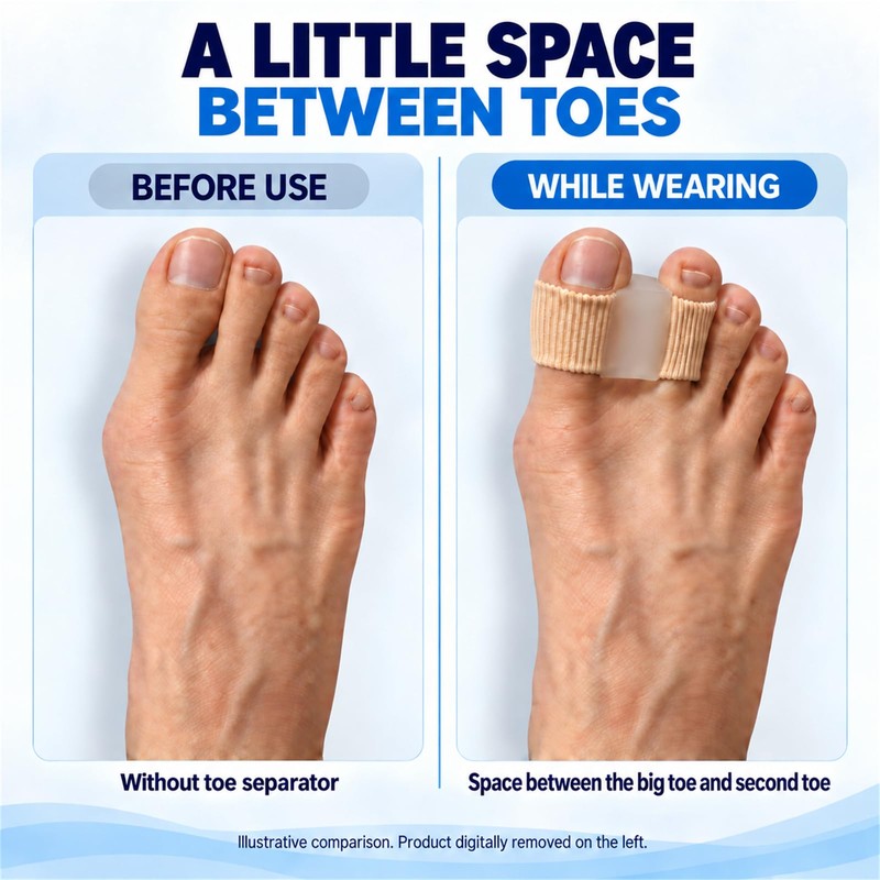 2 Pack Toe Spacers, Big Toe Separators for Women Men,