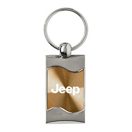 Au-TOMOTIVE GOLD Rectangular Wave Key Ring for Jeep (Gold)