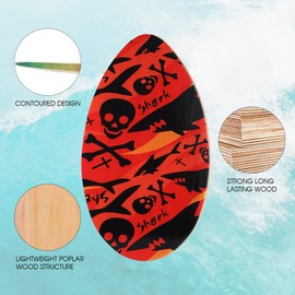 HQO LOVL Skimboard 35 inch Skim Board for Kids Adults Wooden Skim Boards with High Gloss Coat for Beach Skimboards for Beginners to Intermediate (Black Shark)