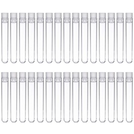 30 provette in plastica trasparente con coperchio, provette da 100 * 15 mm con tappo a vite, provette da laboratorio, adatte per esperimenti scientifici.