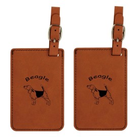 Unbranded L1506  Beagle Standing Luggage Tags 2Pk FREE SHIPPING  200 Breed Available