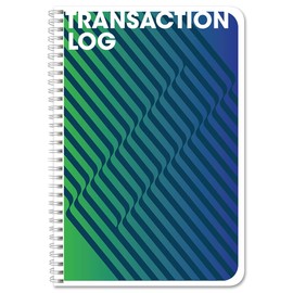 BookFactory Transaction Log Book Transactions Notebook Ledger Register - Wire-O, 100 Pages, 6'' x 9” (Made in USA)