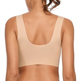WOWENY Womens Seamless Wirefree Bras Comfortable Wireless Bras No Underwire Padded Push Up Soft Back Smoothing Bra
