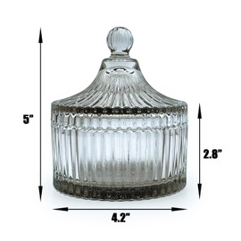 YILUSHENGHUA Colorful Glass Jar With Lid Candy Cookie Jars Jewelry Box Buffet Biscuit Containers Food Storage Decorative(Tawny)