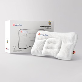 HOAGBaby Toddler Pillow with Pillowcase, Breathable & Cozy Machine Washable Kids Pillow with Pillowcase, 21.6x13.8 Ergonomic Children Pillow for Boys and Girls (Rabbit, Height 3)