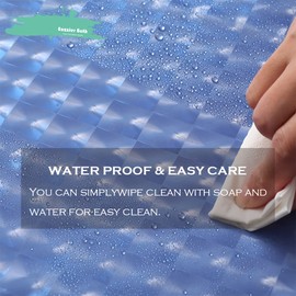 Eazzier Bath Navy Blue 3D Crystal Plastic Shower Curtain Liner, 72x72 Inch Thin Lightweight Plastic Bathroom Shower Showroom Inner Curtain with Rustproof Metal Grommet Holes and Weighted Magnets