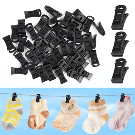 Byffoer Sock Clips [60 PCS] - POM Material, Portable Laundry Hooks for Washing Machine & Dryer, Sock Holder with Hooks for Drying & Storing Paired Socks, Effortless Pairing & Organizing Solution