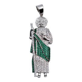San Judas Silver 925 Pendant - Size: Medium