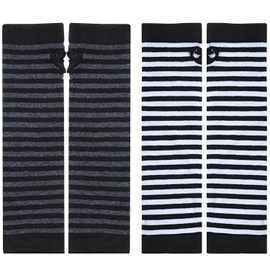 Satinior 6 Pairs Women Long Fingerless Gloves Knitted Arm Warmers Thumb Hole Stretchy Gloves - l