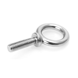 QWORK 3/8"-16 UNC Stainless Steel 316 Eye Bolt, 4 Pack 3/8" x 1-1/4" Marine Grade Machinery Shoulder Eyebolts