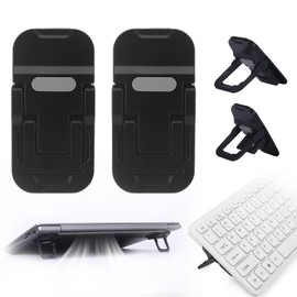 Black Computer Keyboard Stand, Laptop Feet Keyboard Riser for Desk, Computer Keyboards Lift Foldable Laptop Stand for Desk, Self Adhesive Portable Mini Laptops Riser Stand for Macbook Air Pro