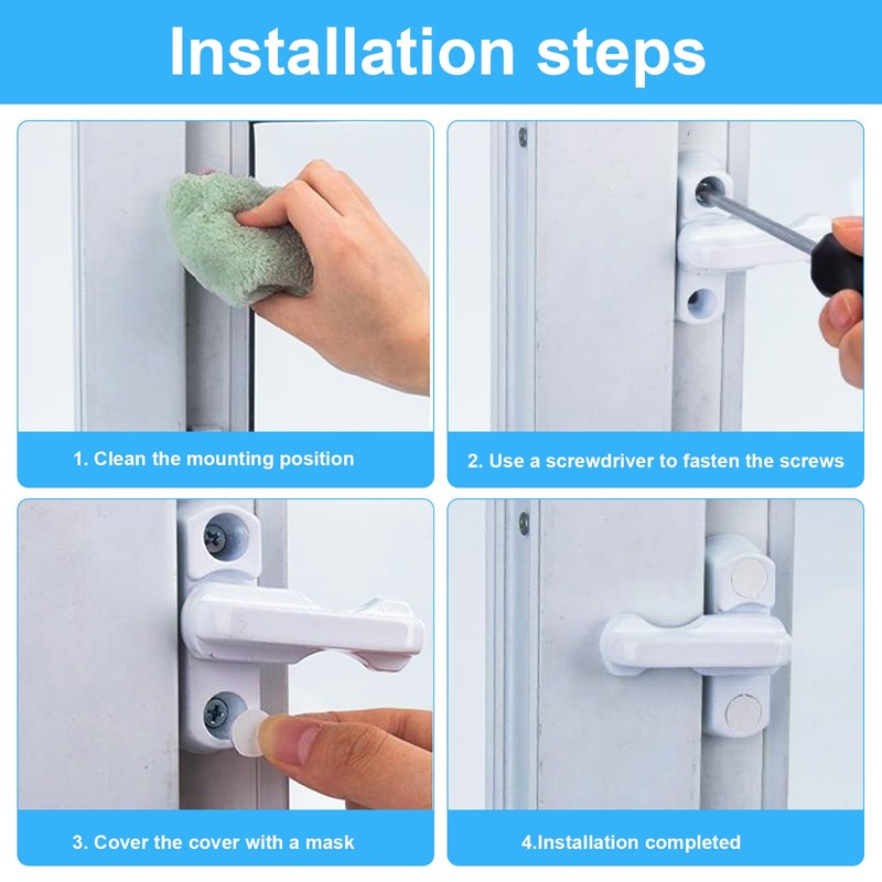 Pack of 8 Window Lock Burglary Protection, Window Lock, Window