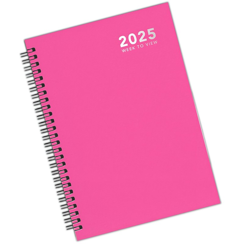 2025 Diary A5 Week to View Wiro Hardback Full Year
